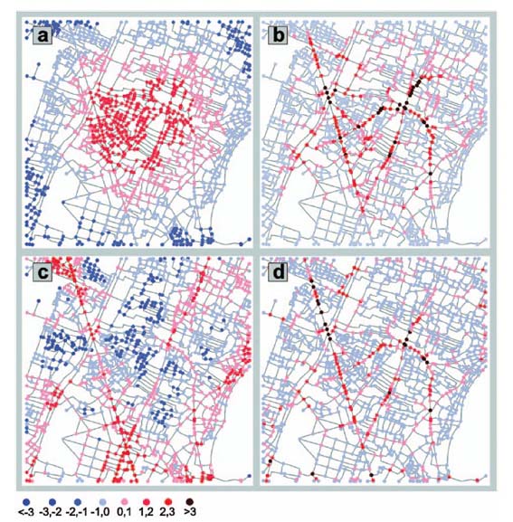 Centrality in networks of urban streets